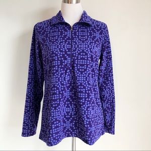 Columbia Lightweight Quarter Zip Fleece Blue Grid